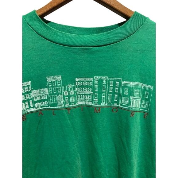 Vintage 80s Baltimore Row House Tee T-Shirt Single Stitch Hanes Fifty-Fifty Sz L - Picture 2 of 7